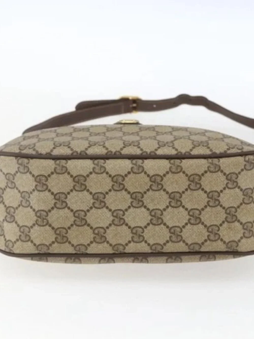 GUCCI GG Supreme Web Sherry Line Bag PVC Beige Gold 89 02 077 Auth 165219 - Picture 8 of 16